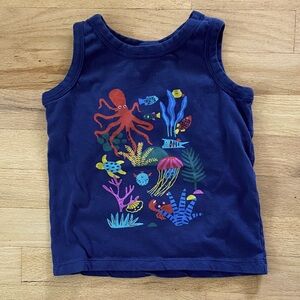 Hanna Andersson Navy Tank with Ocean Print